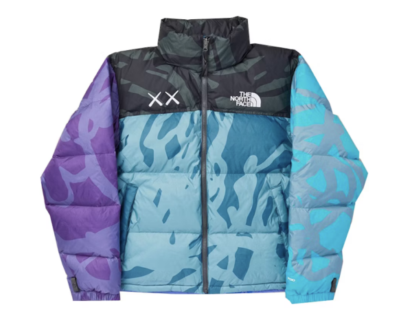 KAWS x The North Face Retro 1996 Nuptse Jacket Monterey Blue Nuptse Print