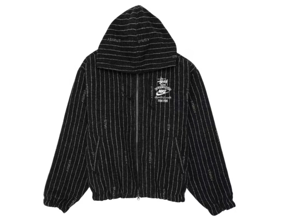 Nike x Stussy Striped Wool Jacket Black
