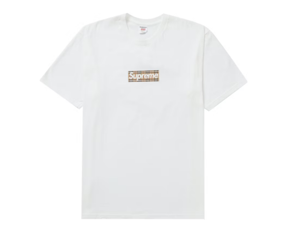 Supreme Burberry Box Logo Tee White
