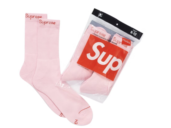 Supreme Hanes Skarpetki Różowe (4 szt)