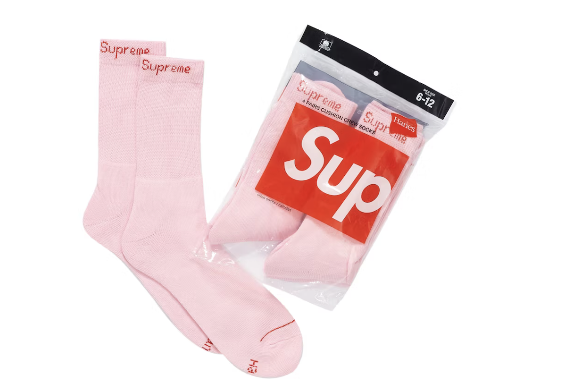 Supreme Hanes Skarpetki Różowe (4 szt)
