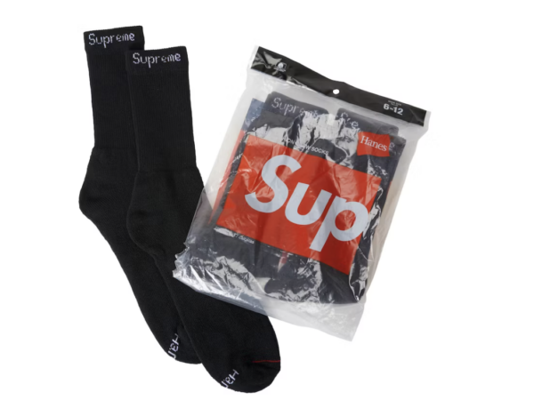 Supreme Hanes Skarpetki Czarne (4 szt)