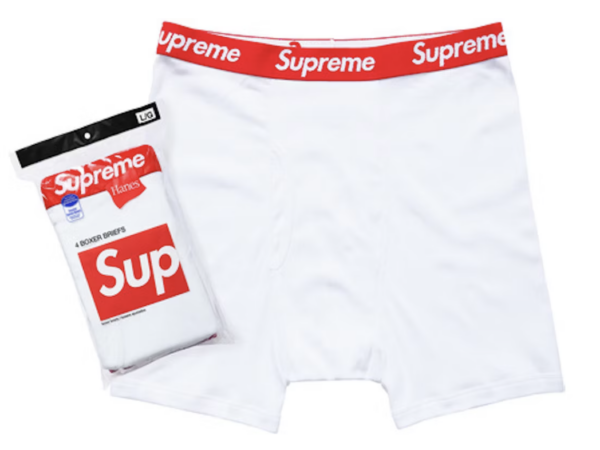 Supreme Hanes Bokserki Białe (4 szt)