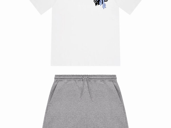 Trapstar TSL Shooters Print Shorts Set White Grey